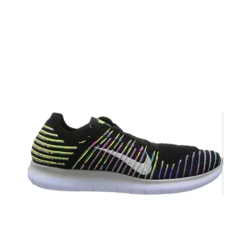 Nike Free RN Flyknit Black/White-Volt-Blue Lagoon