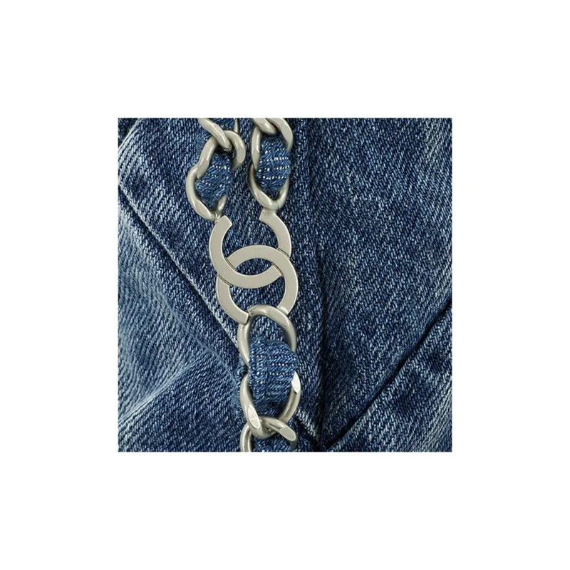 CHANEL 22Bag Calfskin Backpack Women's Denim-5