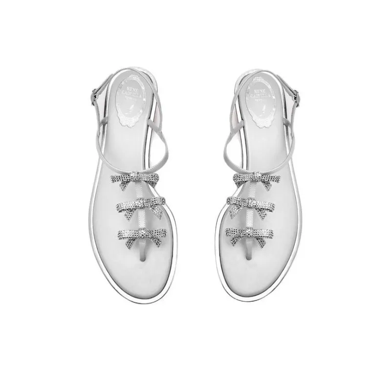 René Caovilla Rhinestone-embellished Leather Sandals-4