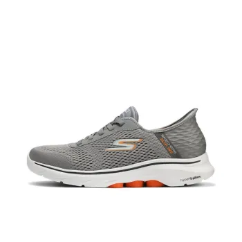 Skechers Slip Ins Slip Ins Technology Anti Slip And Wear Resistant Lightweight Low Top Casual Shoes Men's Gray Orange
