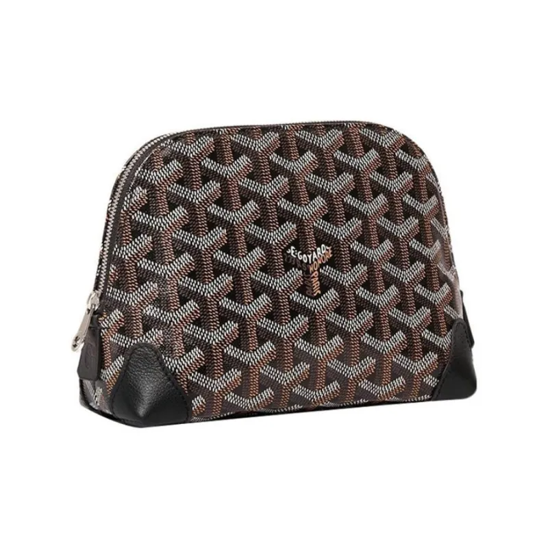 GOYARD Vendôme Canvas With Calfskin Dog's Teeth Makeup Bag Women's Black-1
