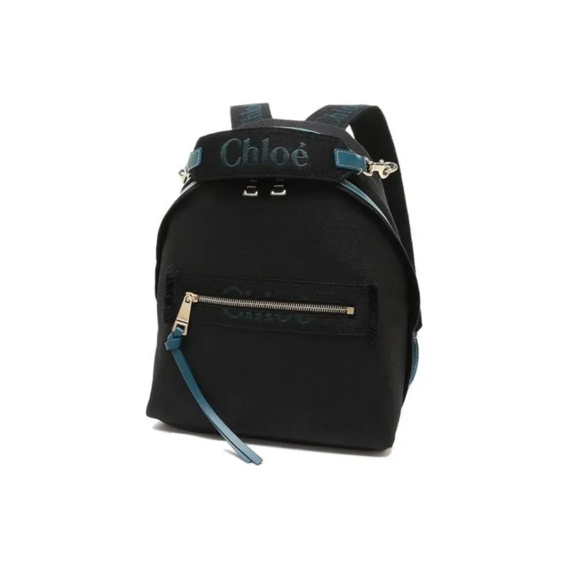 Chloe Woody Linen Backpack Unisex Black-2