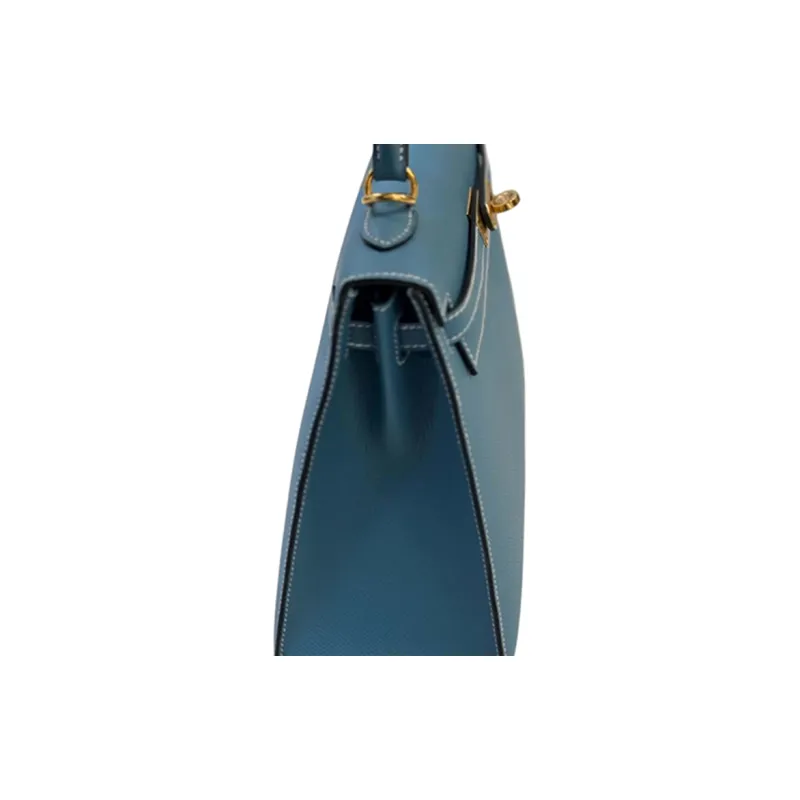 HERMES Kelly Epsom Calfskin Kelly Bag Shoulder Bag Crossbody Bag Handbag Women's D2 NEW BLEU JEAN Denim Blue-2