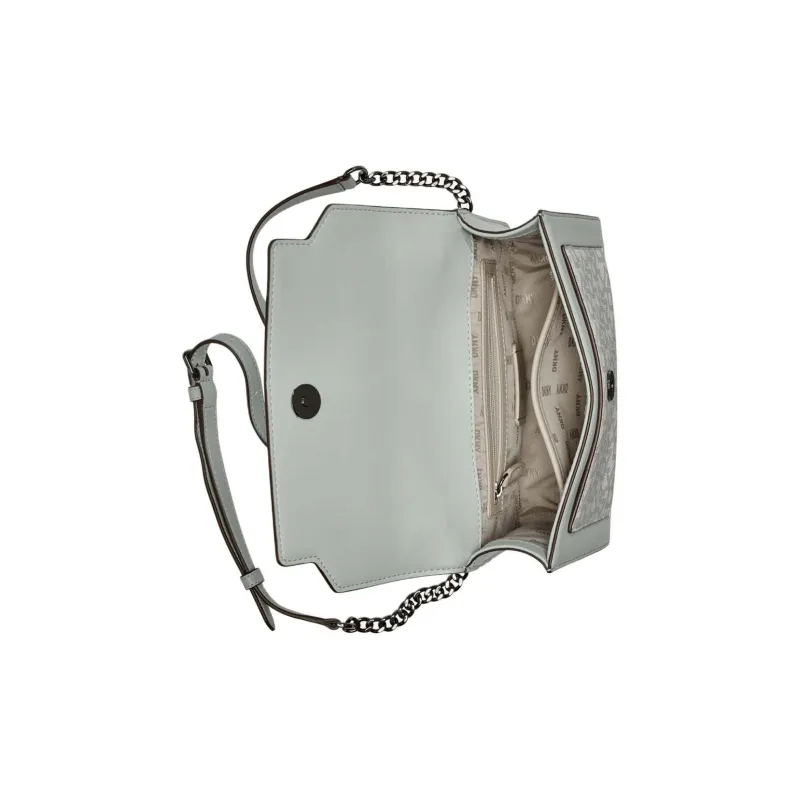 DKNY Leather Shoulder Bag Crossbody Bag Women's Gray-4