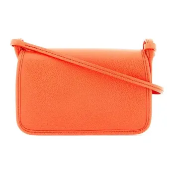 LONGCHAMP Le Foulonné Cow Leather Shoulder Bag, Crossbody Bag, Wallet Women's Orange