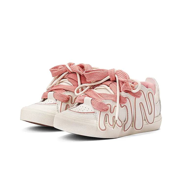 MINISO Low Top Skateboard Shoes Women's Cherry Blossom Pink-2