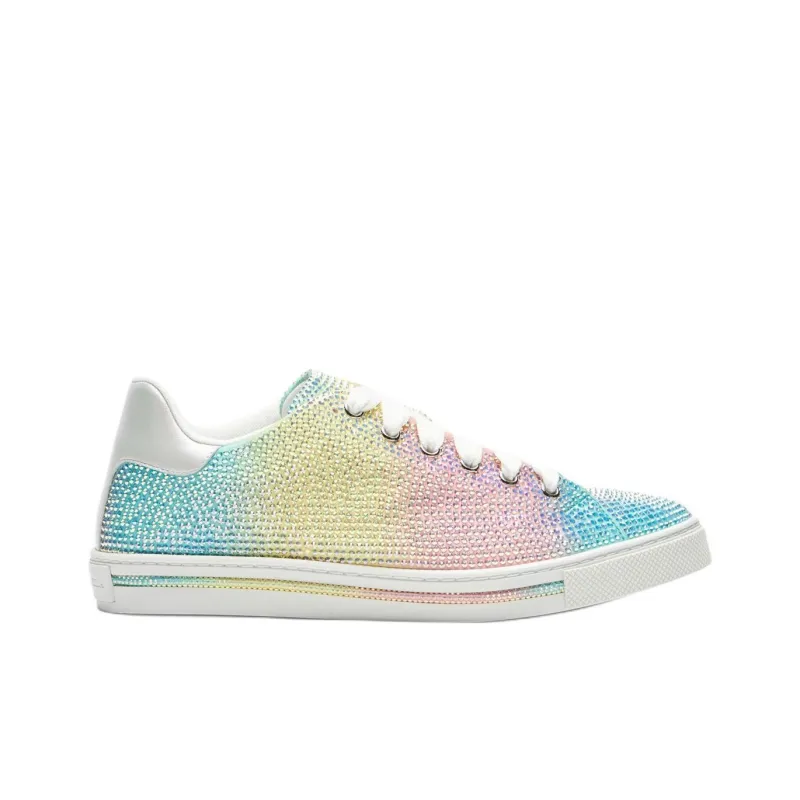 RENE CAOVILLA Xtra Low-Top Skateboard Shoes Women's Blue Pink-1