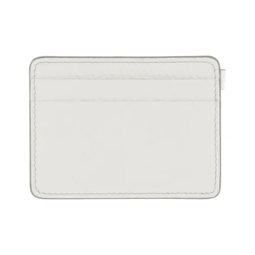 Maison Margiela Litchi Grain Calfskin Card Clip Card Holder Women's White