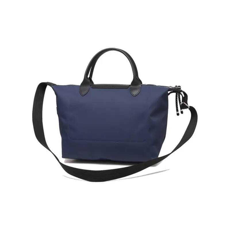 LONGCHAMP Le Pliage Energy Cow Leather Trim Shoulder Bag, Crossbody Bag, Handbag Medium Size Women's Blue-3