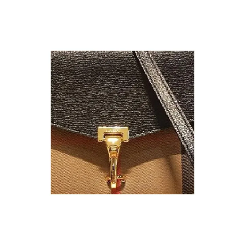 Burberry Cotton Linen Blend Crossbody Bag, Shoulder Bag Women's Black & Multicolor-7