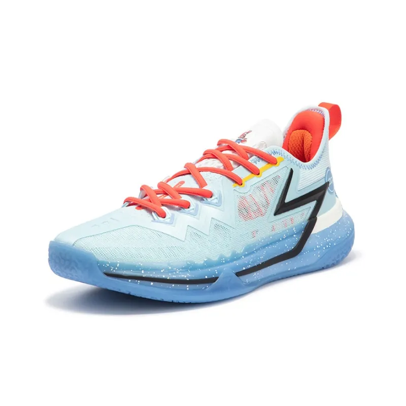 361° BIG3 Future Crab Boss Cushioning Anti Slip Wear Resistant Breathability Low Top Basketball Shoes Men's Sky Blue-1