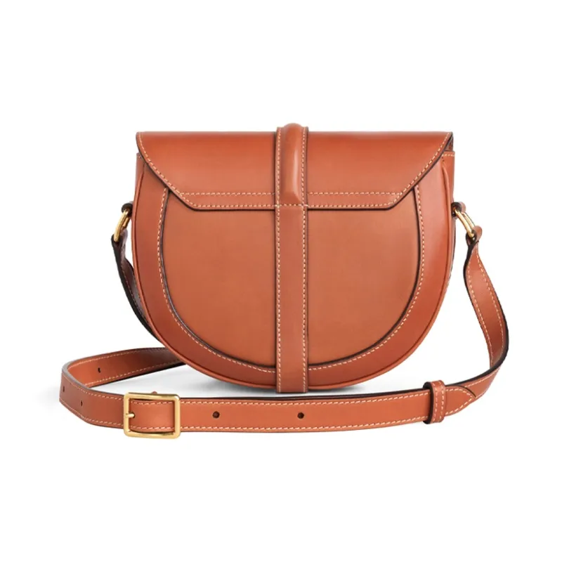 CELINE Cow Leather Crossbody Bag Shoulder Bag Women's Tawny Candy Color-2