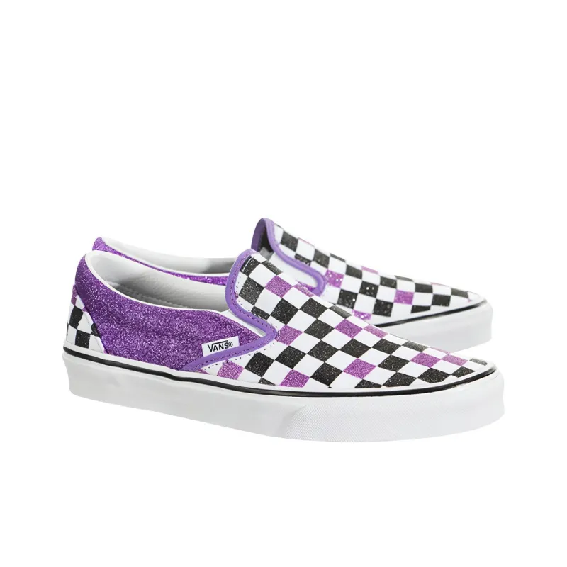 Vans Slip On 'Glitter Checkerboard Fairy Wren' Women's-2