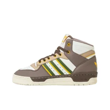 Adidas Originals Rivalry Durable Breathable Mid Top Skateboard Shoes Unisex White Umber