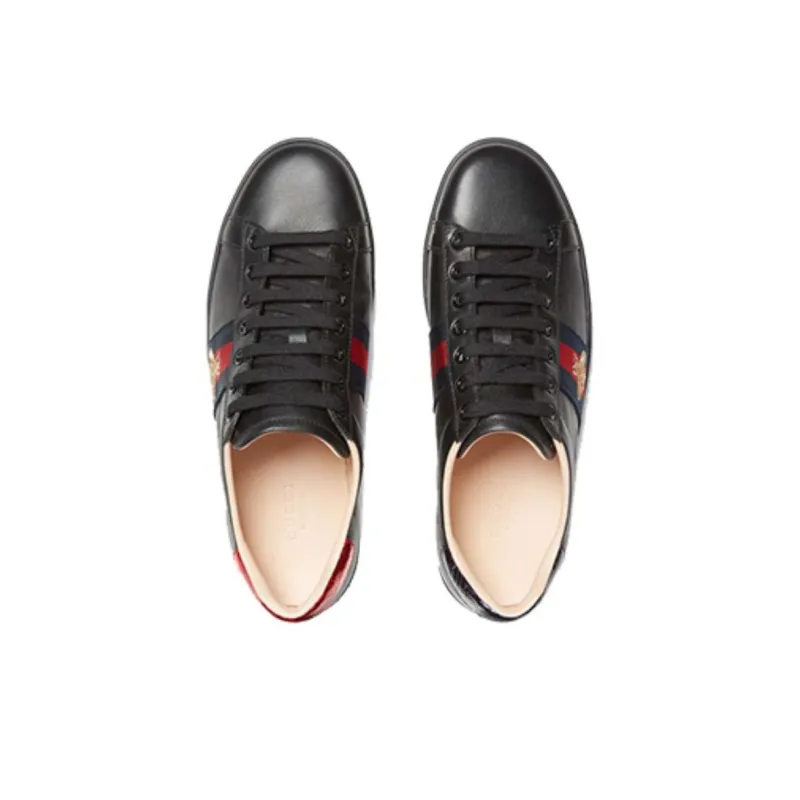 GUCCI Women's Ace Embroidered Low 'Black' Women's-3