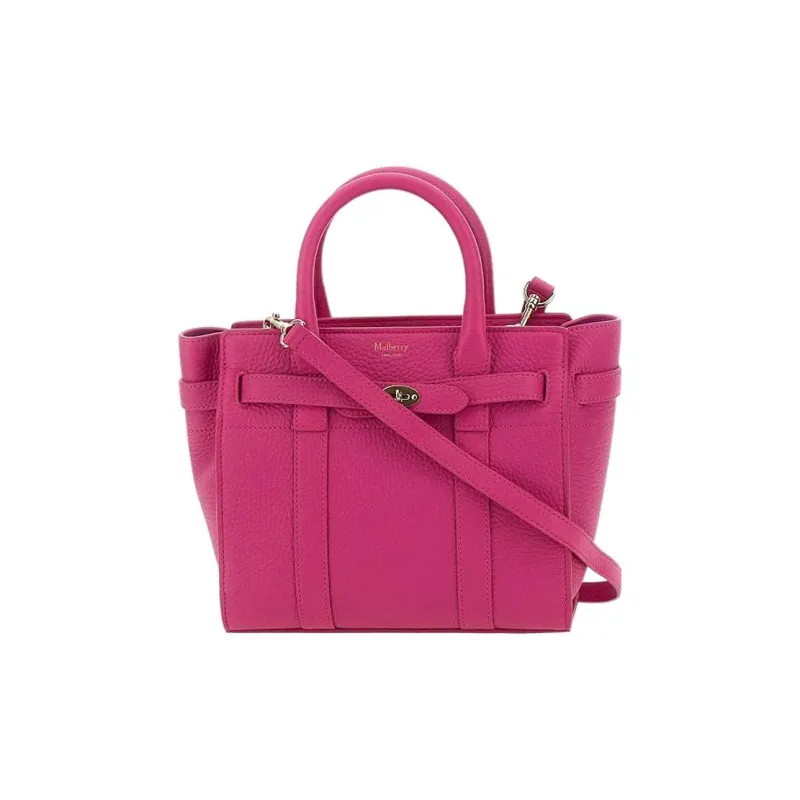 Mulberry Bayswater Textured Leather Patchwork Soft Cow Leather Shoulder Bag Crossbody Bag Handbag Mini Women's Pink-1