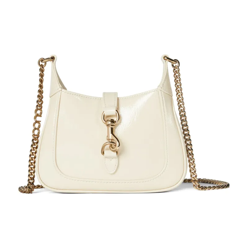 GUCCI Patent Leather Crossbody Bag Shoulder Bag Women's Ivory White-0