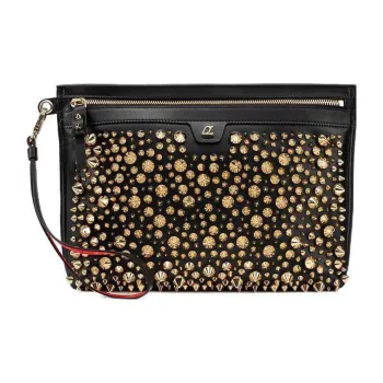 CL LUBOTING Calfskin Clutch Men's Black