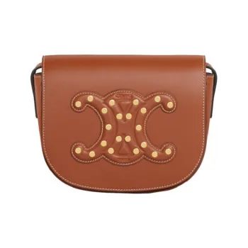CELINE Cuir Triomphe Smooth Cow Leather Shoulder Bag Crossbody Bag Women's Tawny