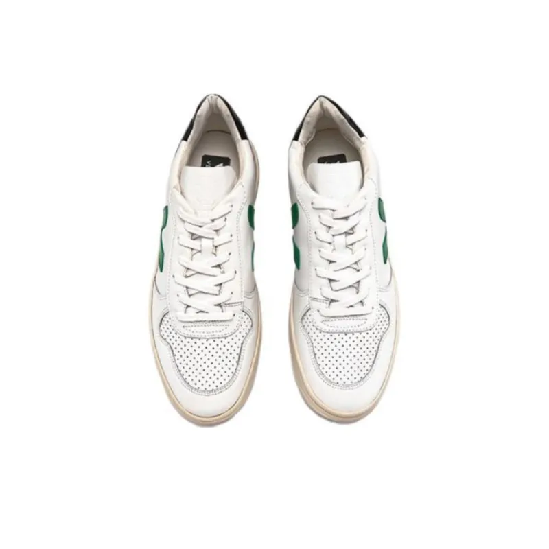 VEJA V-10 Stylish Skateboarding Shoes Unisex Black Tail Green V-3