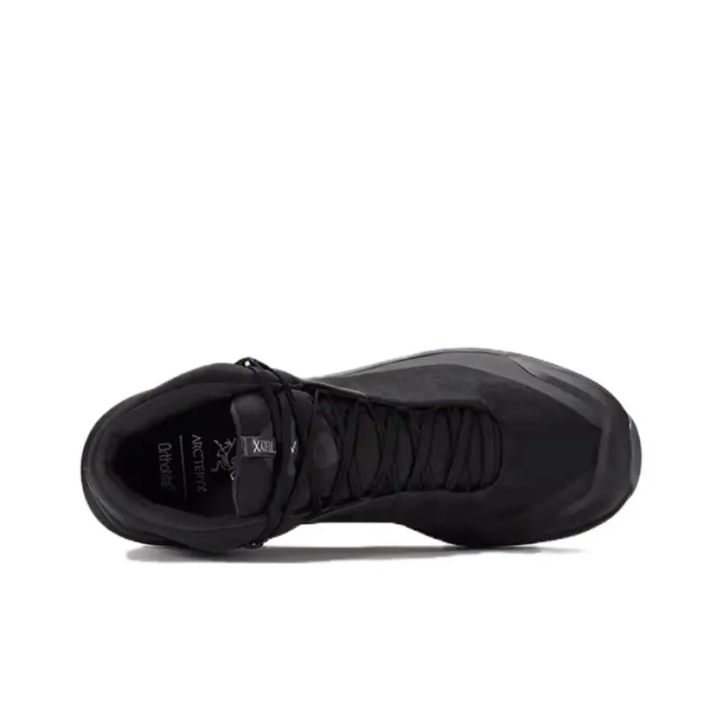 Arcteryx Aerios Wear Resistant Water Resistant Lightweight Mid Top Trekking Shoes Men's Black Gray-3