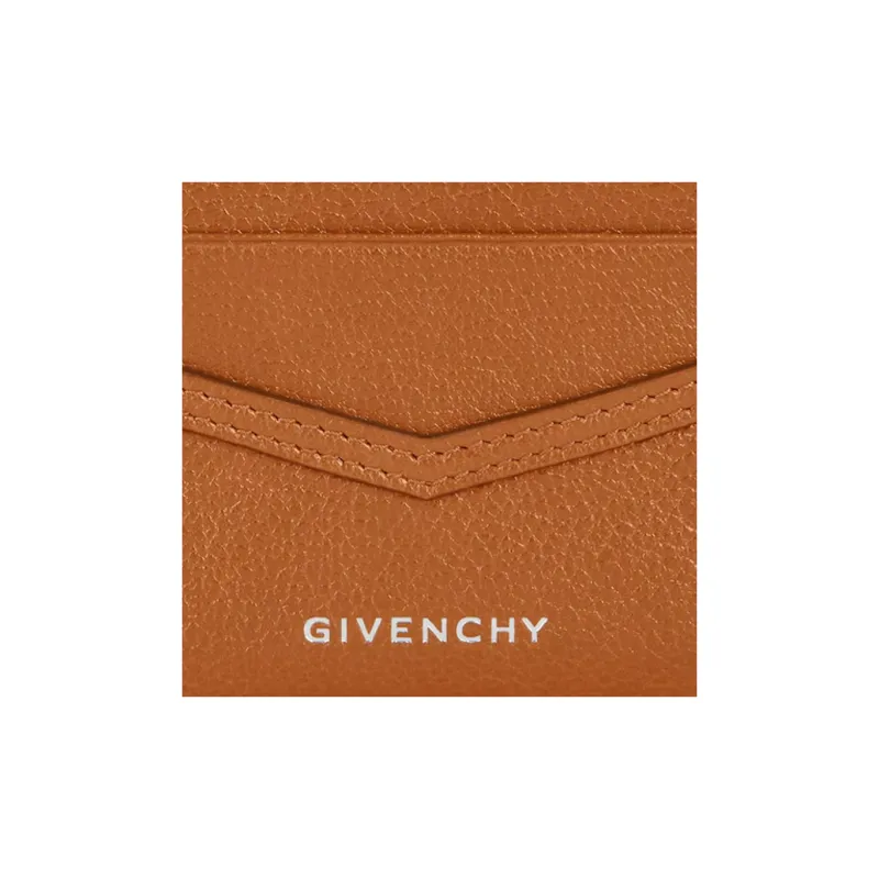 Givenchy Buffalo Leather Card Clip Card Holder Women's Soft Tan-2