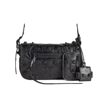 Balenciaga Le Cagole Mens Xs Flap Bag Black