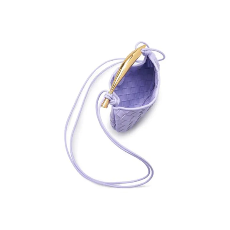 Bottega Veneta Sheepskin Shoulder Bag, Crossbody Bag, Handbag Women's Purple-3