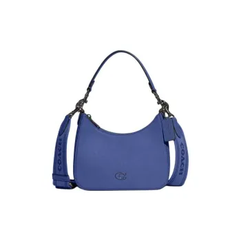 COACH Hobo Canvas Shoulder Bag Crossbody Bag Handbag Small Size Women's Blueberry