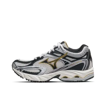 Mizuno WAVE ORION Cushioning Anti Slip Wear Resistant Breathability Low Top Running Shoes Unisex White Gold Black