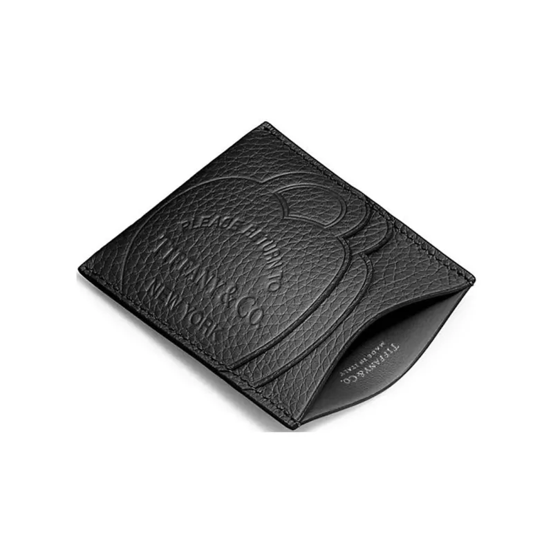 TIFFANY & CO. Return To Tiffany Collection Taurillon Leather Card Holder Women's Black-3