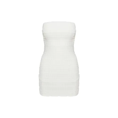 PRINCESS POLLY EDISUN STRAPLESS MINI DRESS Sleeveless Dress Women's White/White