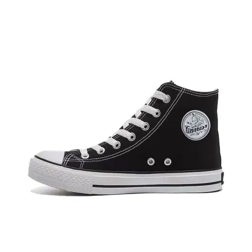 WARRIOR Canvas Shoes Unisex High-Top Black