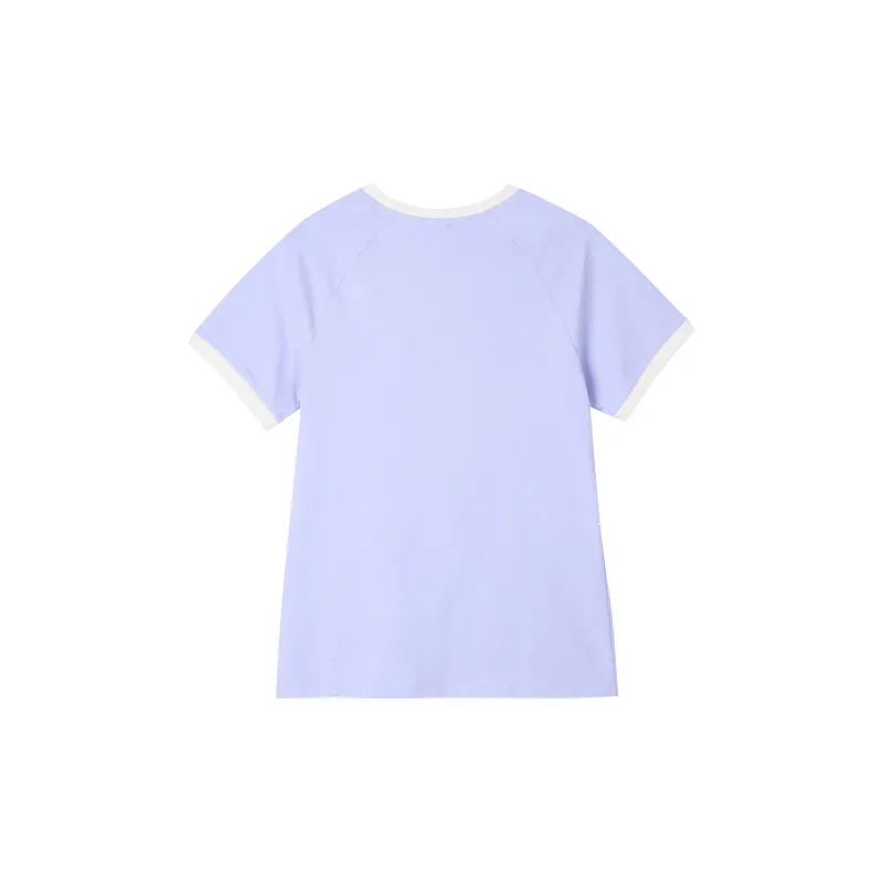 Adidas Originals Set in Sleeve T Shirt Women's Light Purple-1
