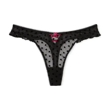 Victoria's Secret PINK VICTORIA'S SECRET PanticolalesscavadafrenteTeas/Cs Underpants Women's 1 Pack Black