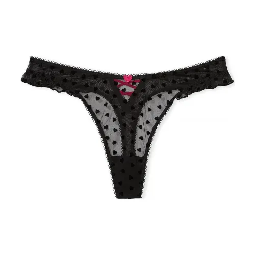 Victoria's Secret PINK VICTORIA'S SECRET PanticolalesscavadafrenteTeas/Cs Underpants Women's 1 Pack Black