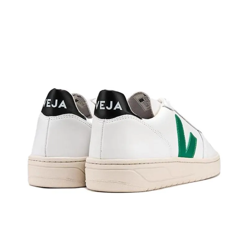 VEJA V-10 Stylish Skateboarding Shoes Unisex Black Tail Green V-2