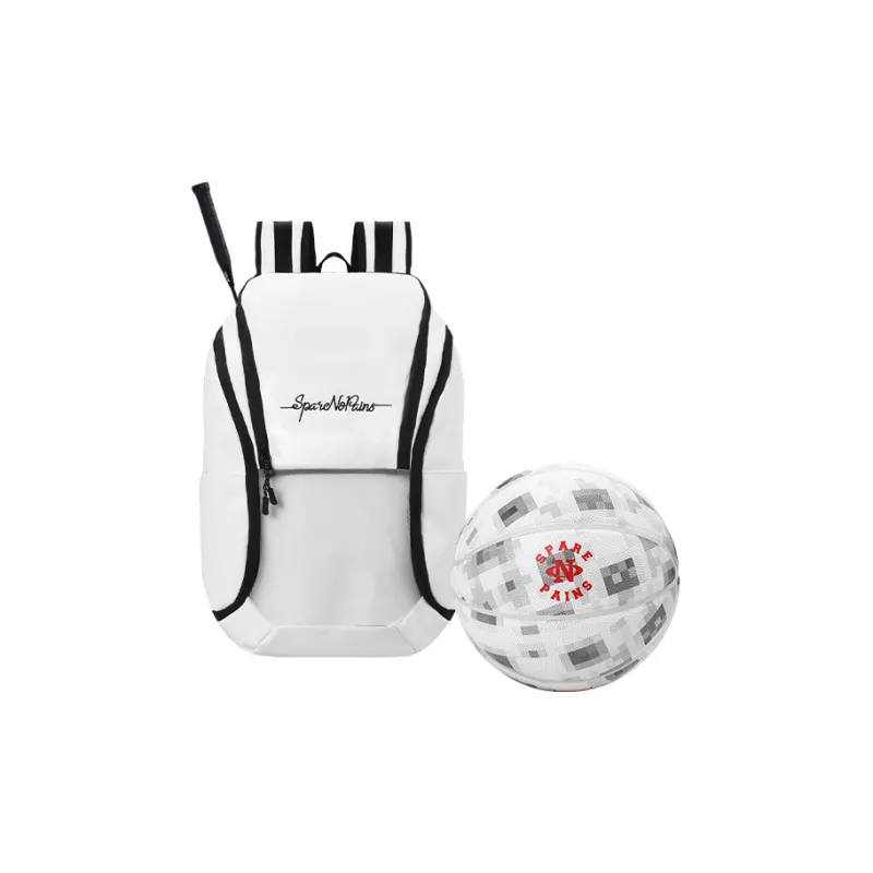 Spare No Pains. Polyester Backpack Badminton Bag Basketball Bag Backpack Tubas Unisex White-8