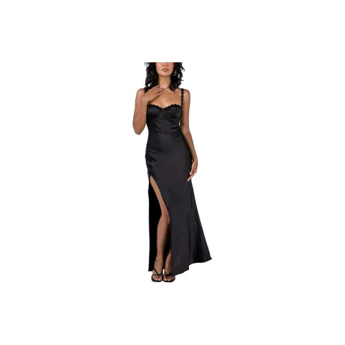 PRINCESS POLLY Slip Dresses Women's Black/Black