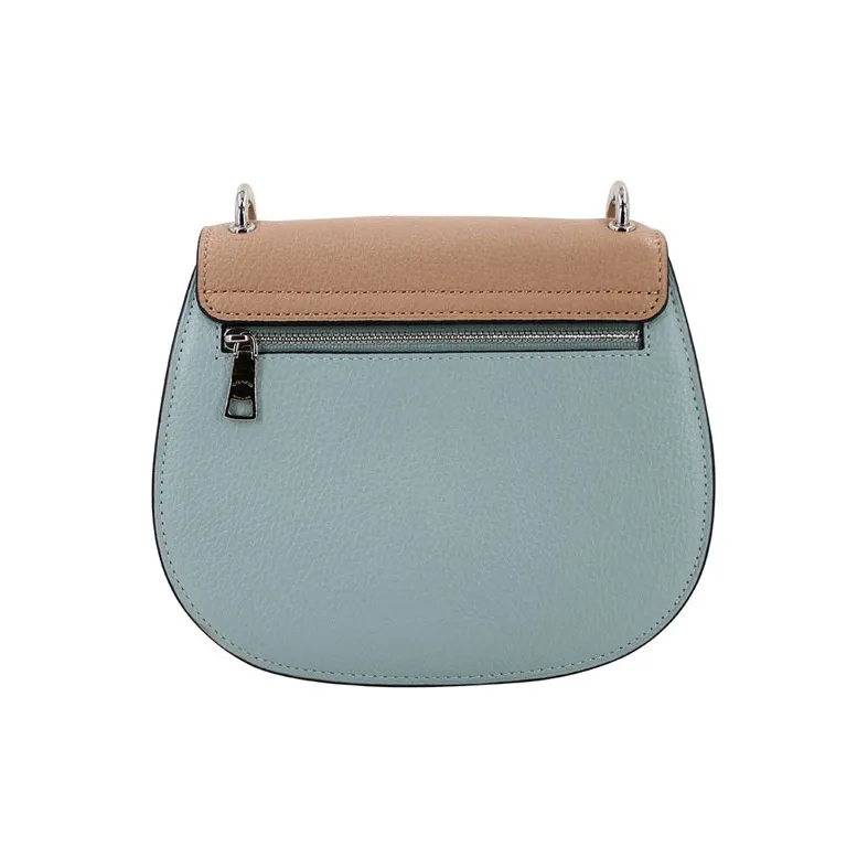 COACH Remi Leather Saddle Bag, Crossbody Bag, Shoulder Bag Women's Khaki & White Sky Blue-3