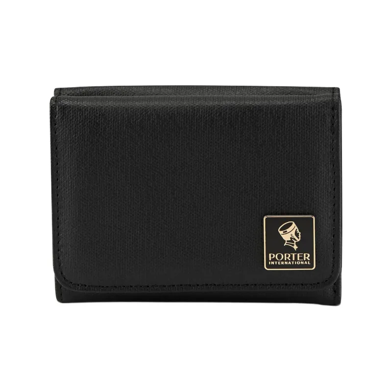 PORTER Ounce Cotton With PU And Canvas Coin Purse Unisex Black-0