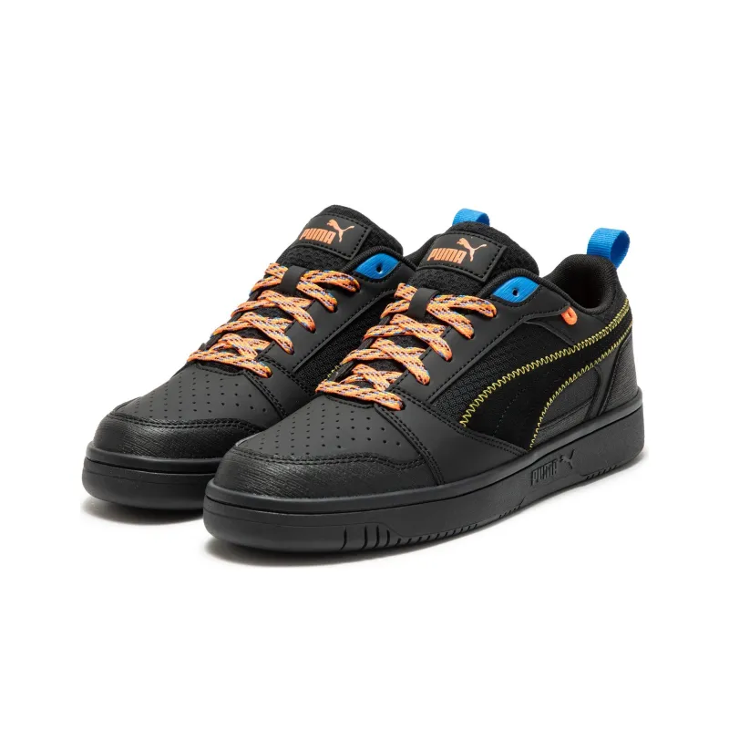 PUMA Rebound V6 Cushioning Wear Resistant Low Top Skateboard Shoes Unisex Black-2