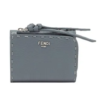 FENDI Peekaboo Calfskin Coin Purse Women's Blue