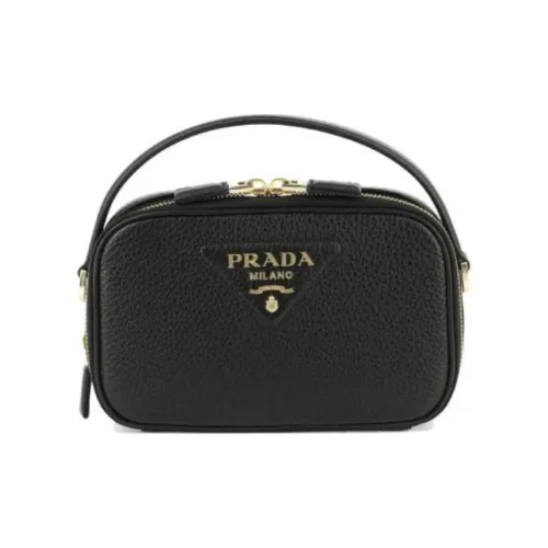 PRADA Calfskin Shoulder Bag, Crossbody Bag, Handbag Women's Black