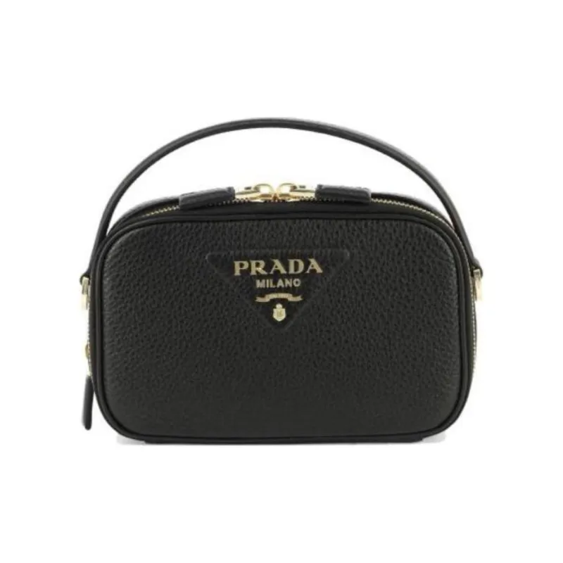 PRADA Calfskin Shoulder Bag, Crossbody Bag, Handbag Women's Black-0