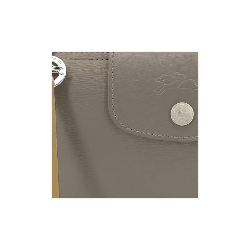 LONGCHAMP Le Pliage City Canvas With Cowhide Trim Dumpling Bag Handbags Small Size Women's Camel Gray-3