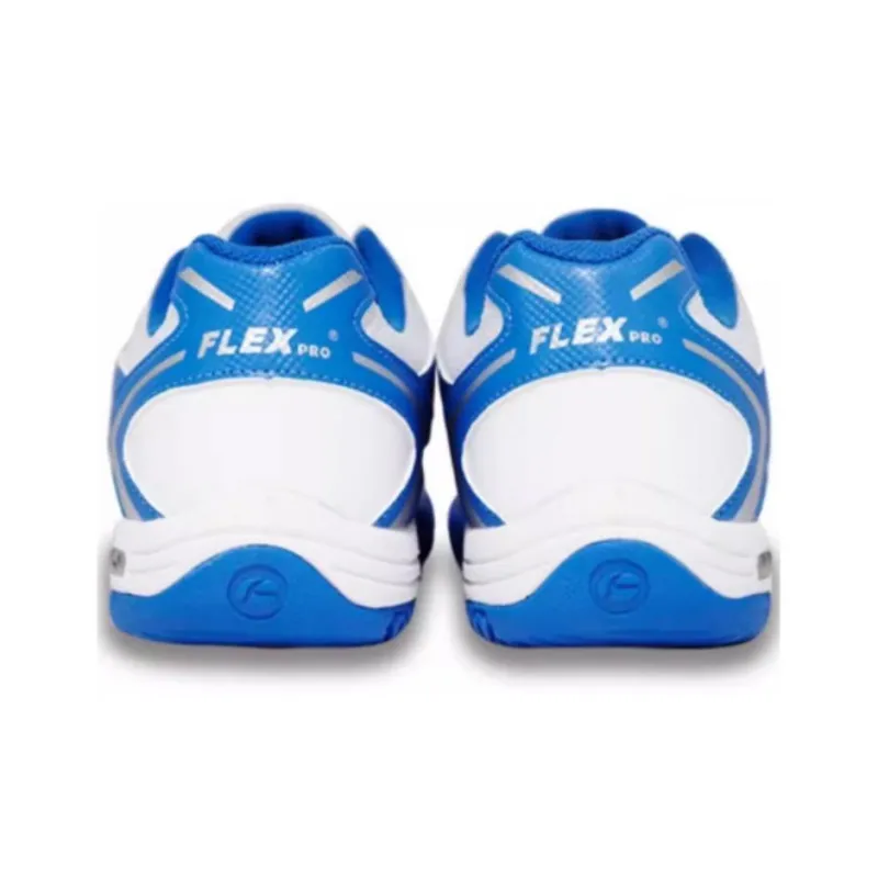 FLEX PRO Anti-Slip Wear-Resistant Low-Top Badminton Shoes Unisex White Blue-4