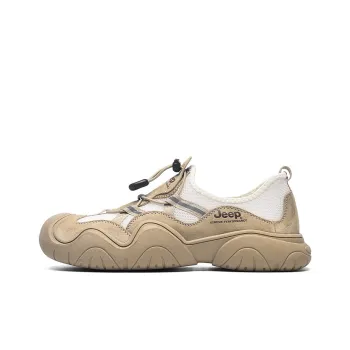 Jeep Cushioning Anti Slip Wear Resistant Breathable Lightweight Rebound Low Top Trekking Shoes Unisex Camel