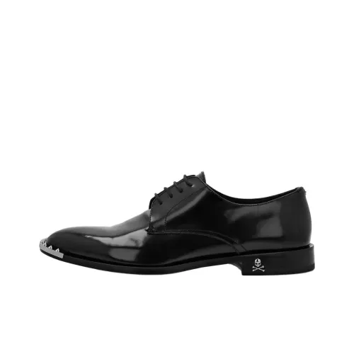 PHILIPP PLEIN Spike-detail Leather Derby Shoes