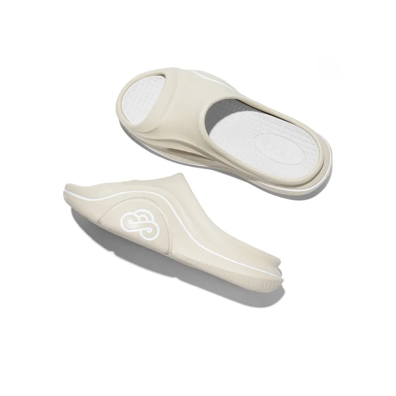 Cool Bucket Cloud Series Quiet Odor Resistant Slide Slippers Unisex Cloudy Brown White-3
